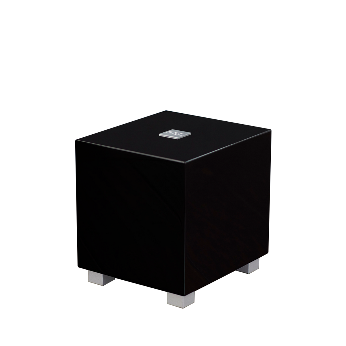 REL T-Zero Subwoofer Schwarz Hochglanz Schrägansicht