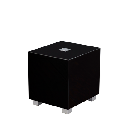 REL T-Zero Subwoofer Schwarz Hochglanz Schrägansicht