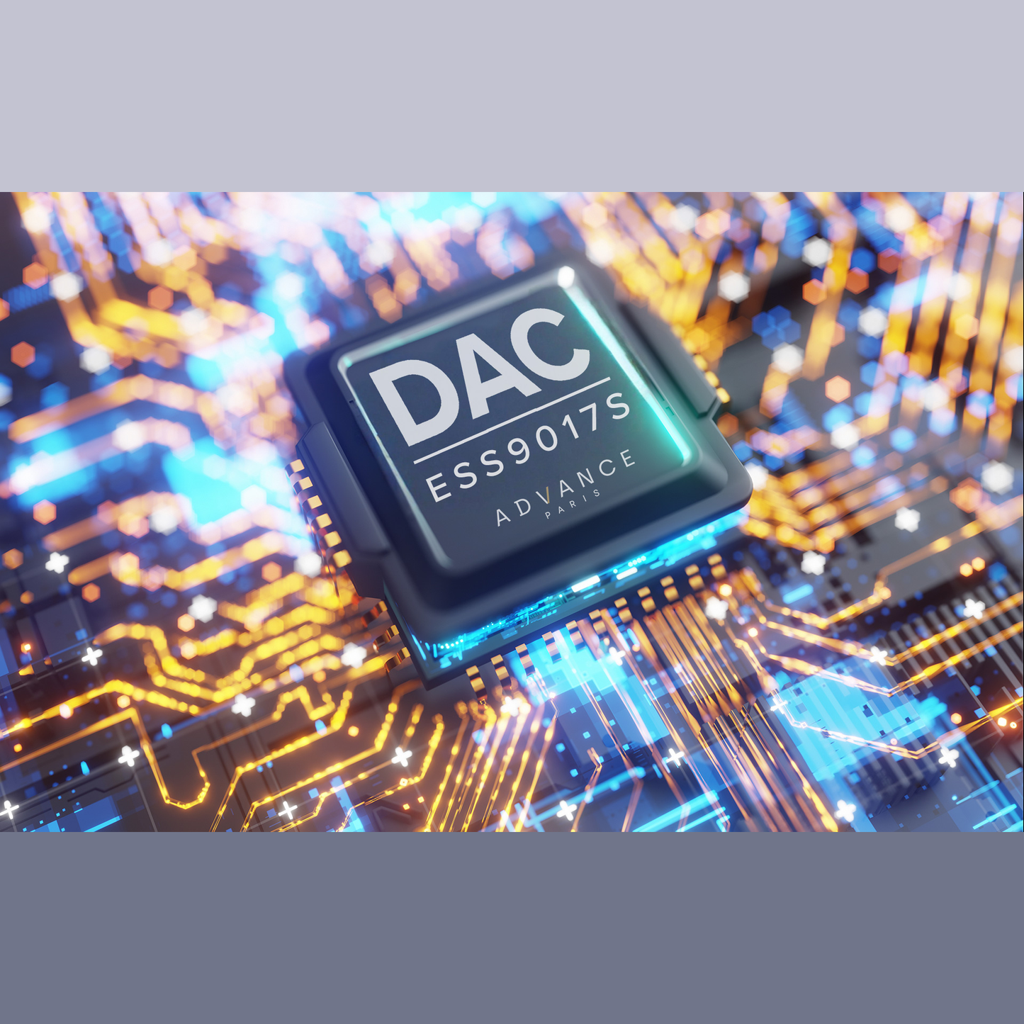 Advance Paris A-i130 Nova Hybrid-Vollverstärker Technikgrafik des ESS9017S DAC-Chips, schwarz