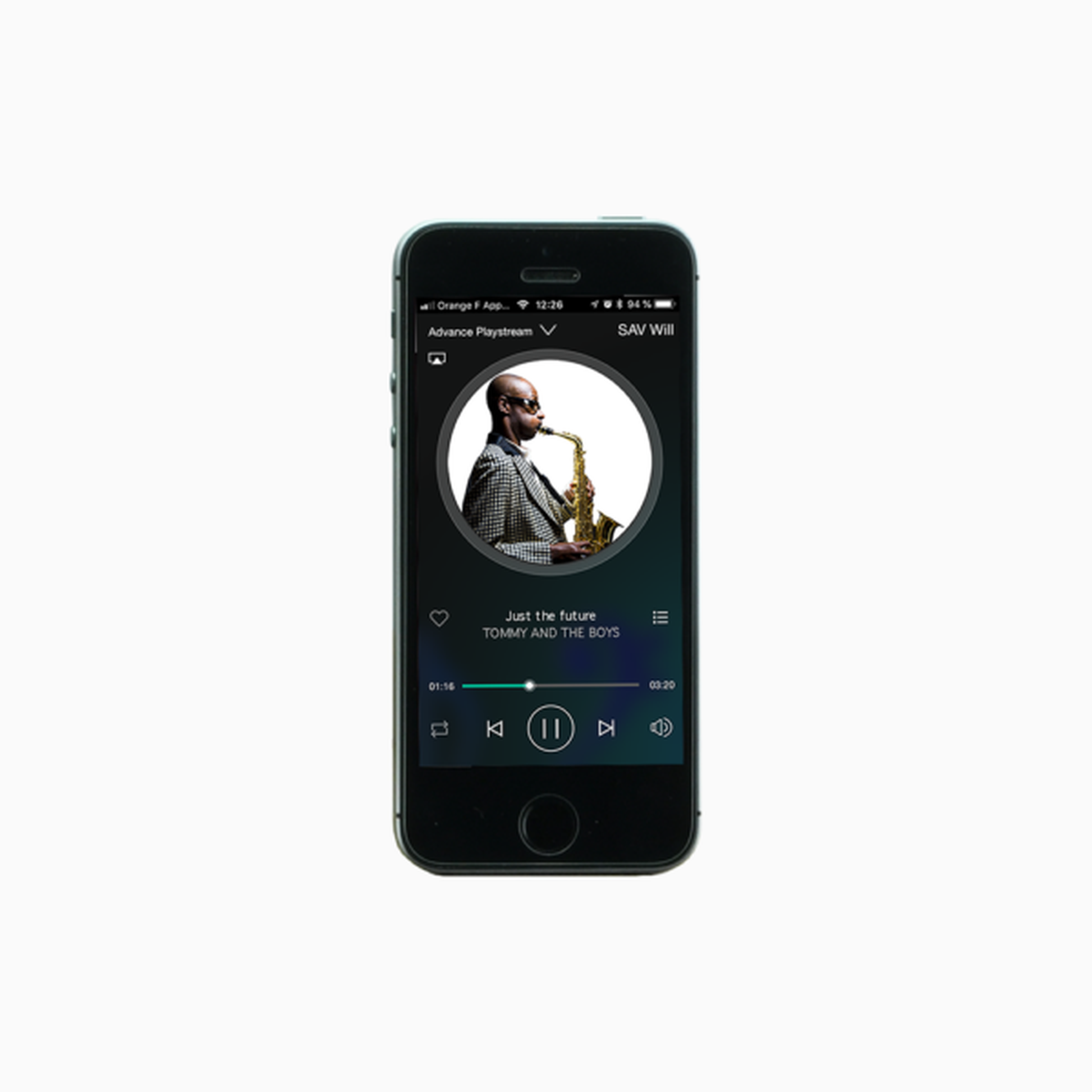 Advance Paris PlayStream A5 Streaming-Verstärker App-Ansicht der PlayStream-App auf dem Smartphone