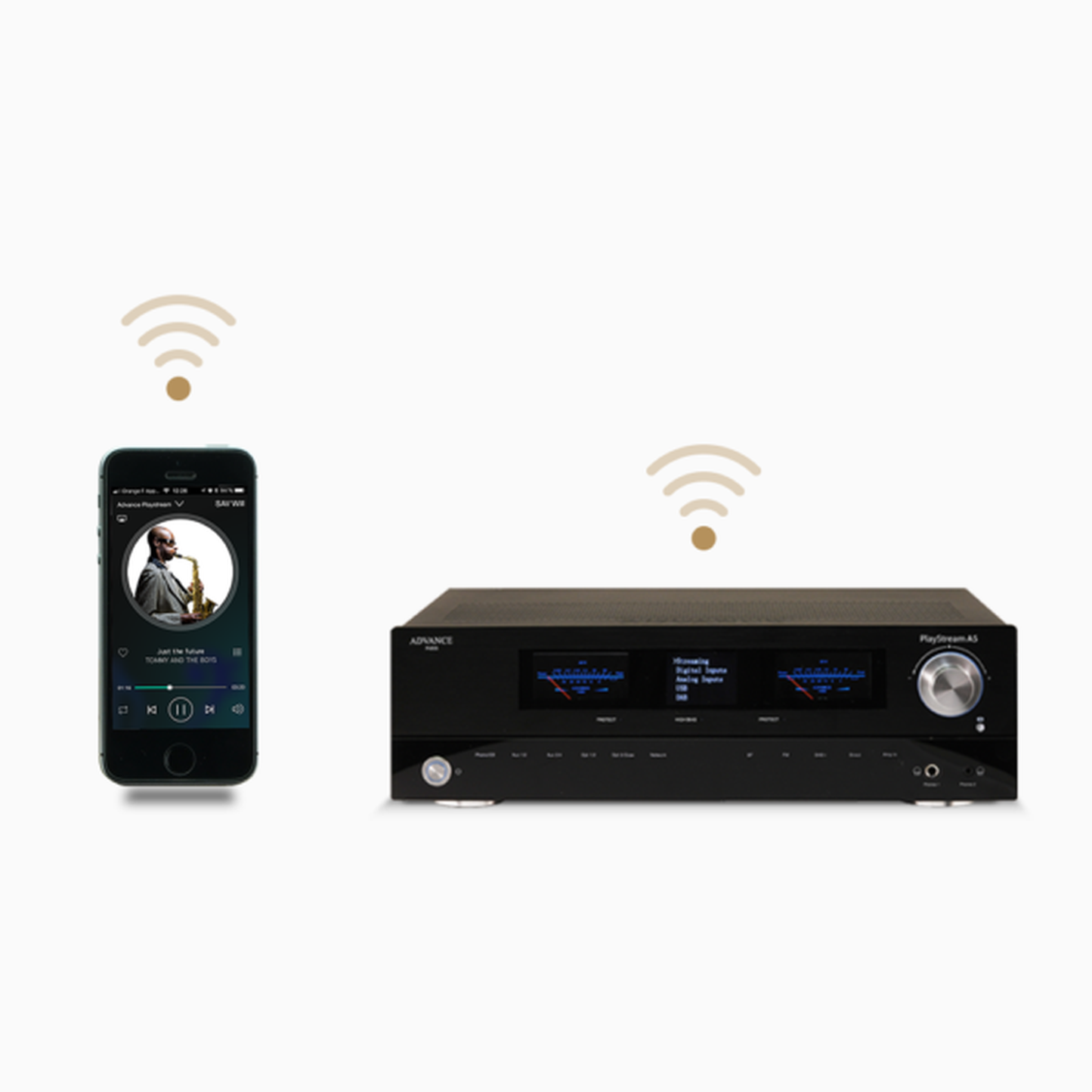Advance Paris PlayStream A5 Streaming-Verstärker Anschlussdiagramm Streaming per WLAN vom Smartphone