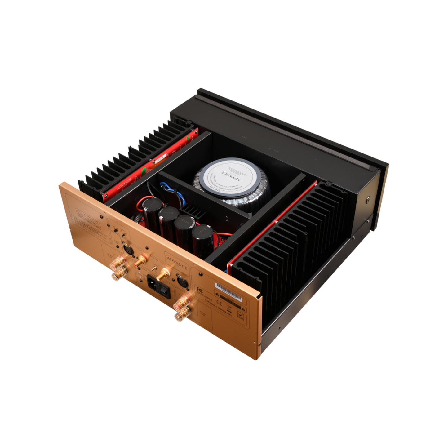 Advance Paris X-A160 EVO Stereo-Endverstärker Innenansicht mit Ringkerntrafo