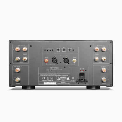 Advance Paris X-A600 Stereo-Endverstärker Rückansicht mit XLR, Cinch und Lautsprecherklemmen