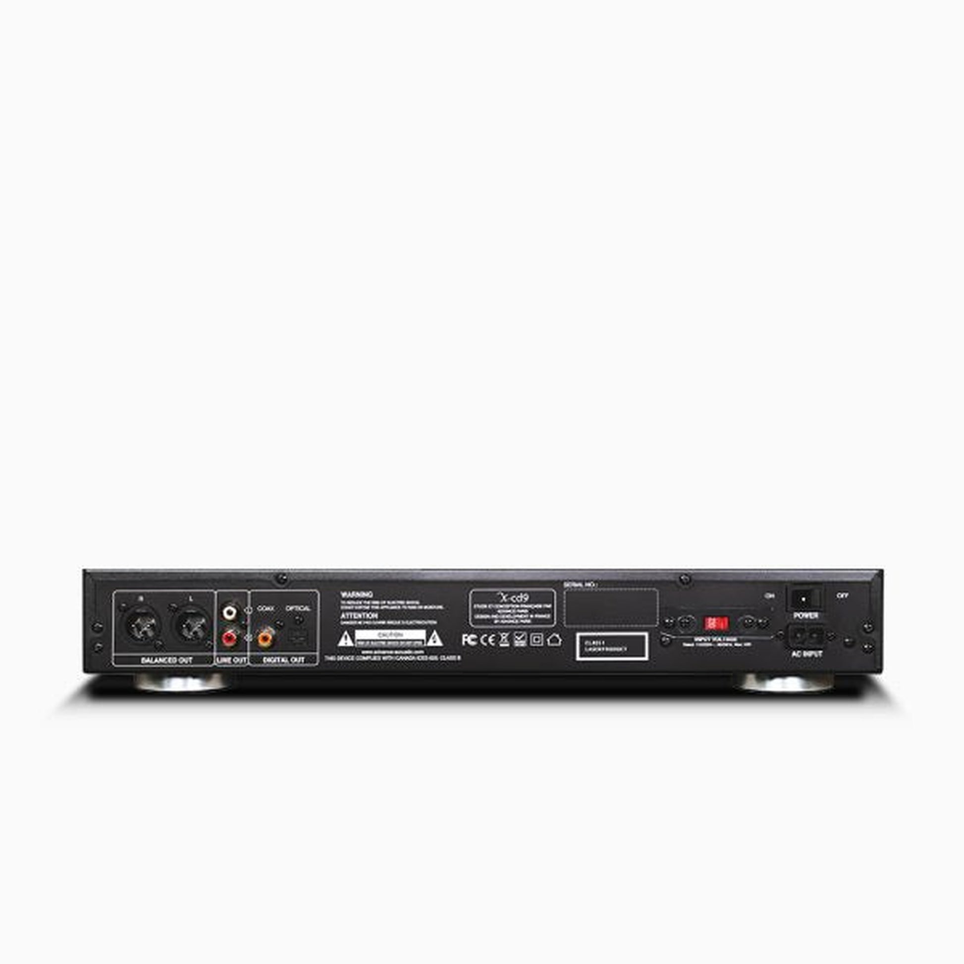 Advance Paris X-CD9 Röhren-CD-Player ClassicLine Rückansicht mit XLR, Koaxial und Toslink