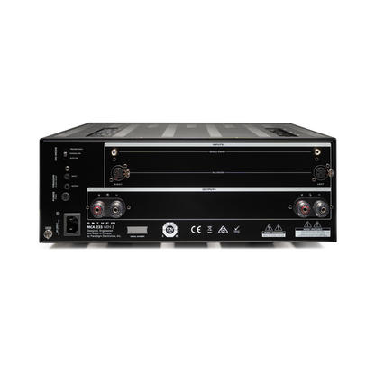 Anthem MCA 225 GEN 2 2-Kanal-Endstufe Rückansicht mit XLR- und Cinch-Eingängen und Lautsprecherklemmen