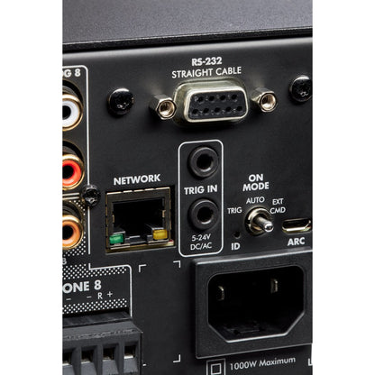 Anthem MDX-8 Multiroom-Endstufe Anschlussfeld 2 mit Cinch-Eingängen, Sub-Ausgängen und Zonen-Klemmen