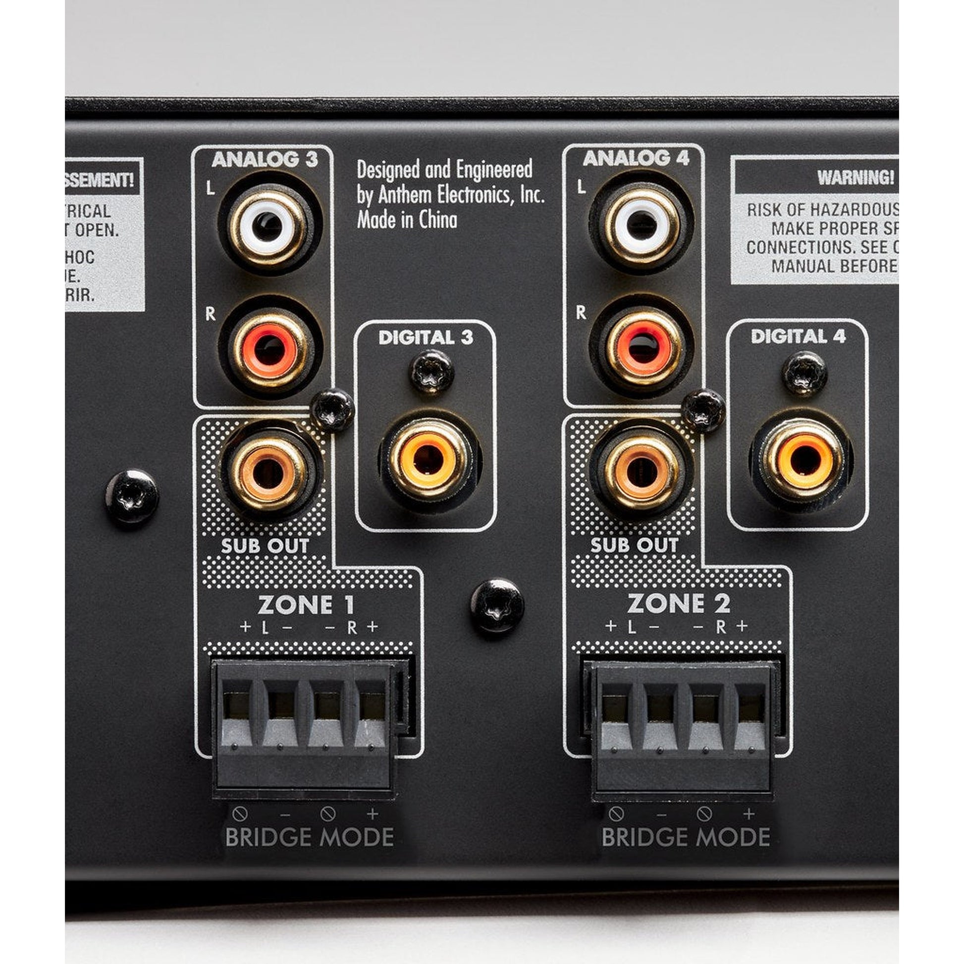 Anthem MDX-8 Multiroom-Endstufe Anschlussfeld mit RS-232, Netzwerkbuchse, Trigger-Eingang und Netzanschluss