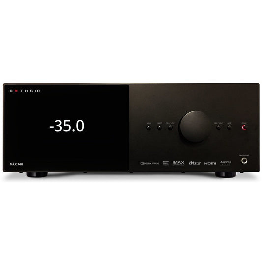 Anthem MRX 740 8K AV-Receiver Frontansicht mit Display und Lautstärkeregler