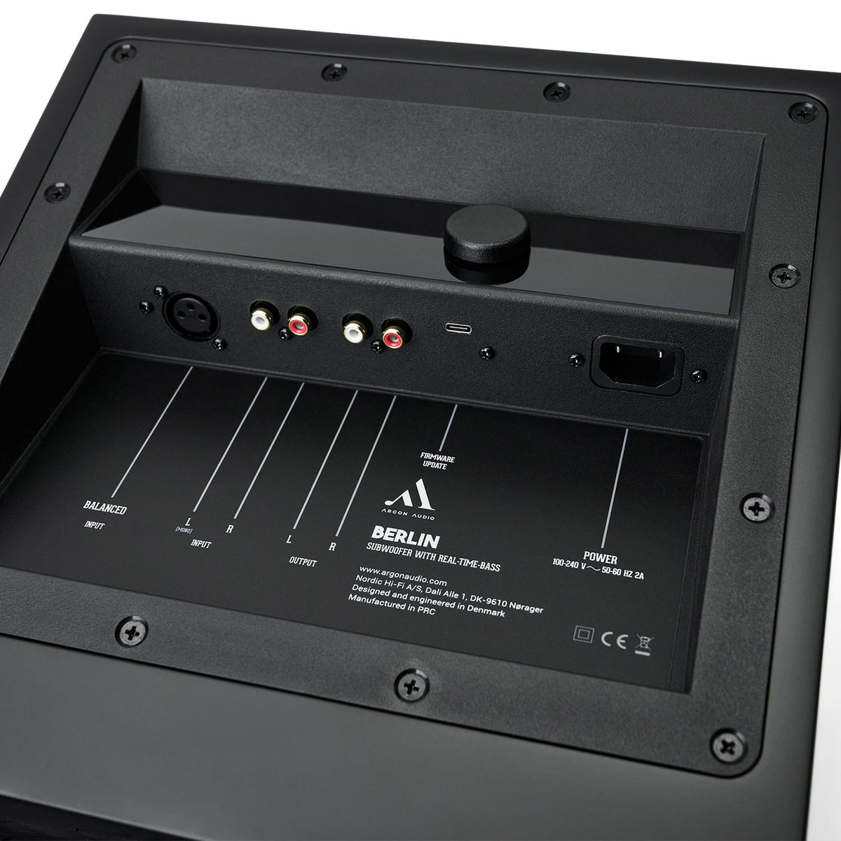 Argon Audio Berlin Sub 10 Aktiv-Subwoofer Schwarz Anschlussfeld