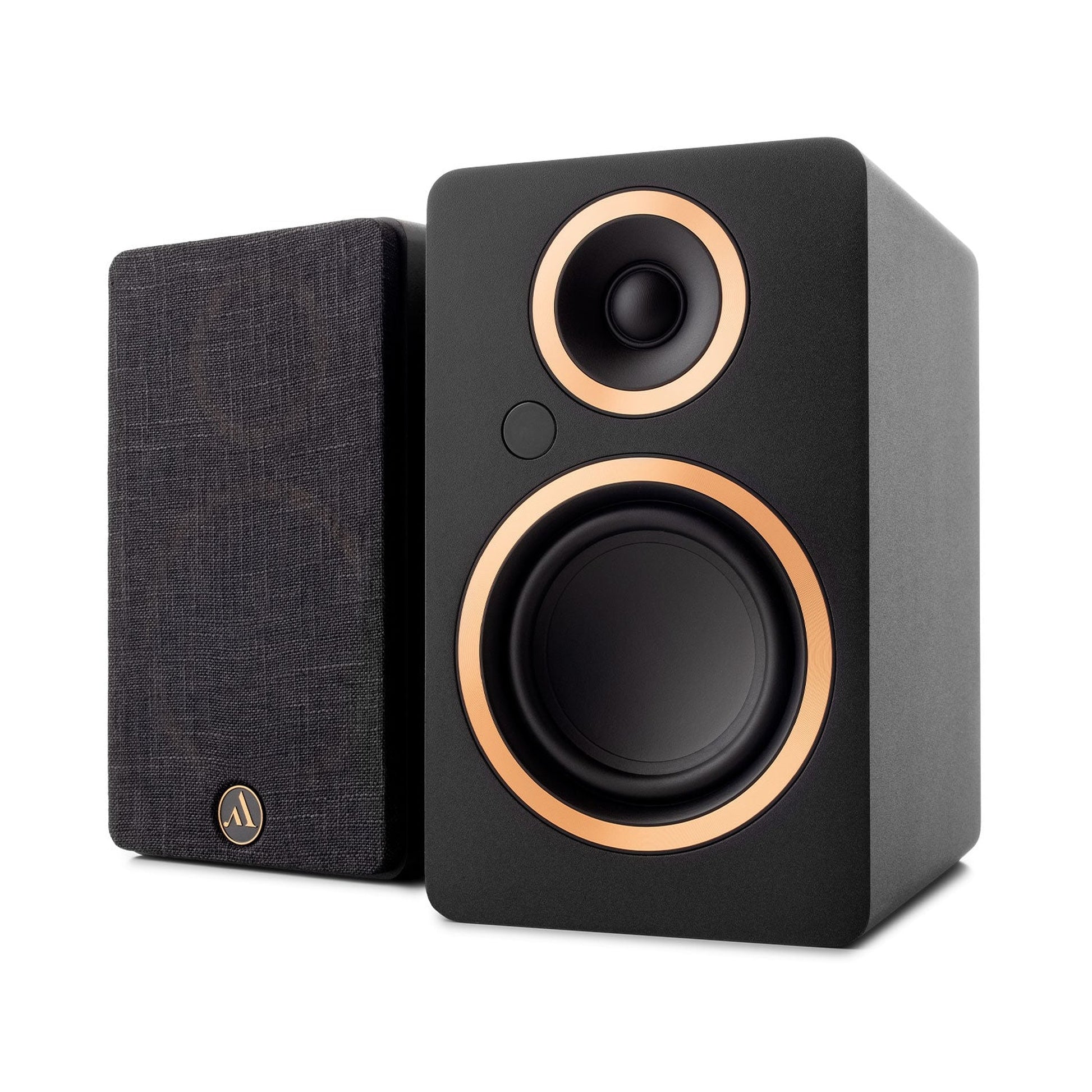 Argon Audio Fenris A4 Aktivlautsprecher schwarz Stereopaar mit und ohne Frontabdeckung