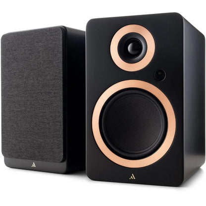 Argon Audio Forte A5 WiFi Regallautsprecher schwarz Stereopaar mit und ohne Frontabdeckung