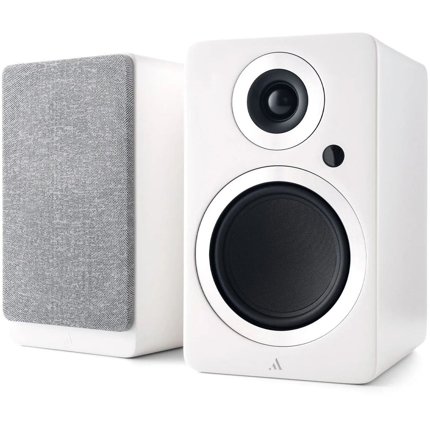 Argon Audio Forte A5 WiFi Regallautsprecher weiss Stereopaar mit und ohne Frontabdeckung