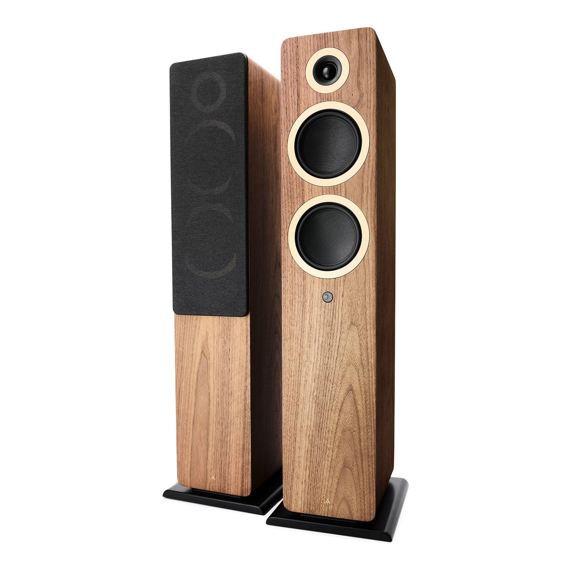 Argon Audio Forte A55 WiFi Standlautsprecher Walnuss Stereopaar mit und ohne Frontabdeckung