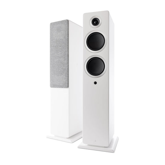 Argon Audio Forte A55 WiFi Standlautsprecher weiss Stereopaar mit und ohne Frontabdeckung