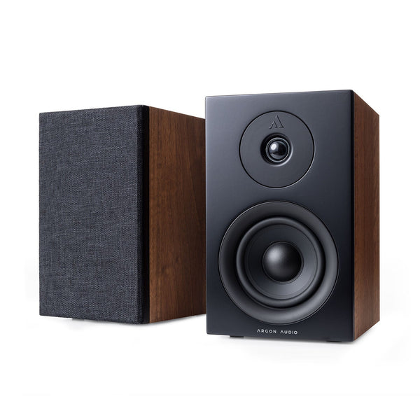Argon Audio Forus 4 Regallautsprecher Walnuss Stereopaar mit und ohne Frontabdeckung