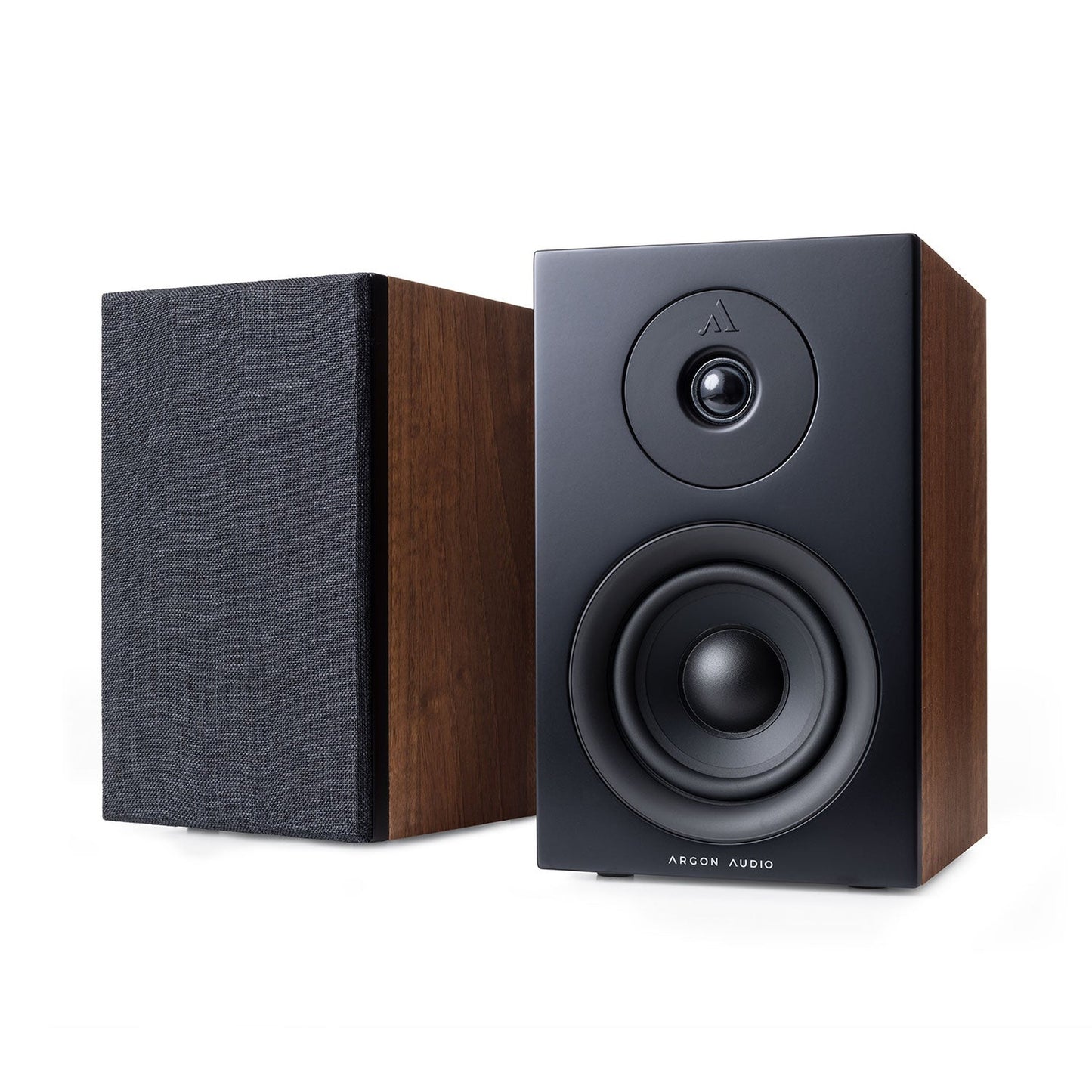 Argon Audio Forus 4 Regallautsprecher Walnuss Stereopaar mit und ohne Frontabdeckung