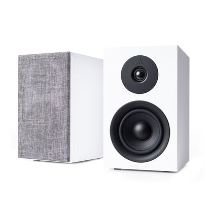Argon Audio Forus 4 Regallautsprecher weiss Stereopaar mit und ohne Frontabdeckung