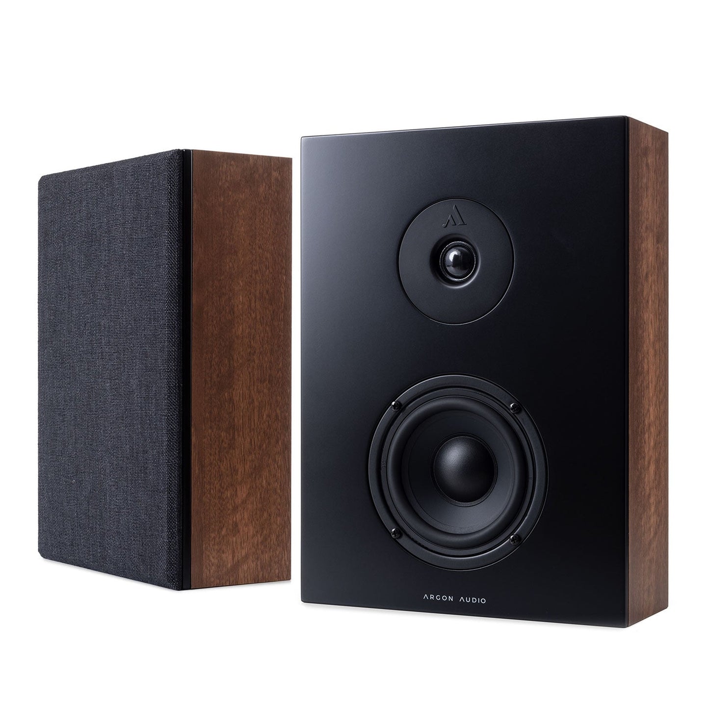 Argon Audio Forus 4 Wall Wandlautsprecher Walnuss Stereopaar mit und ohne Frontabdeckung