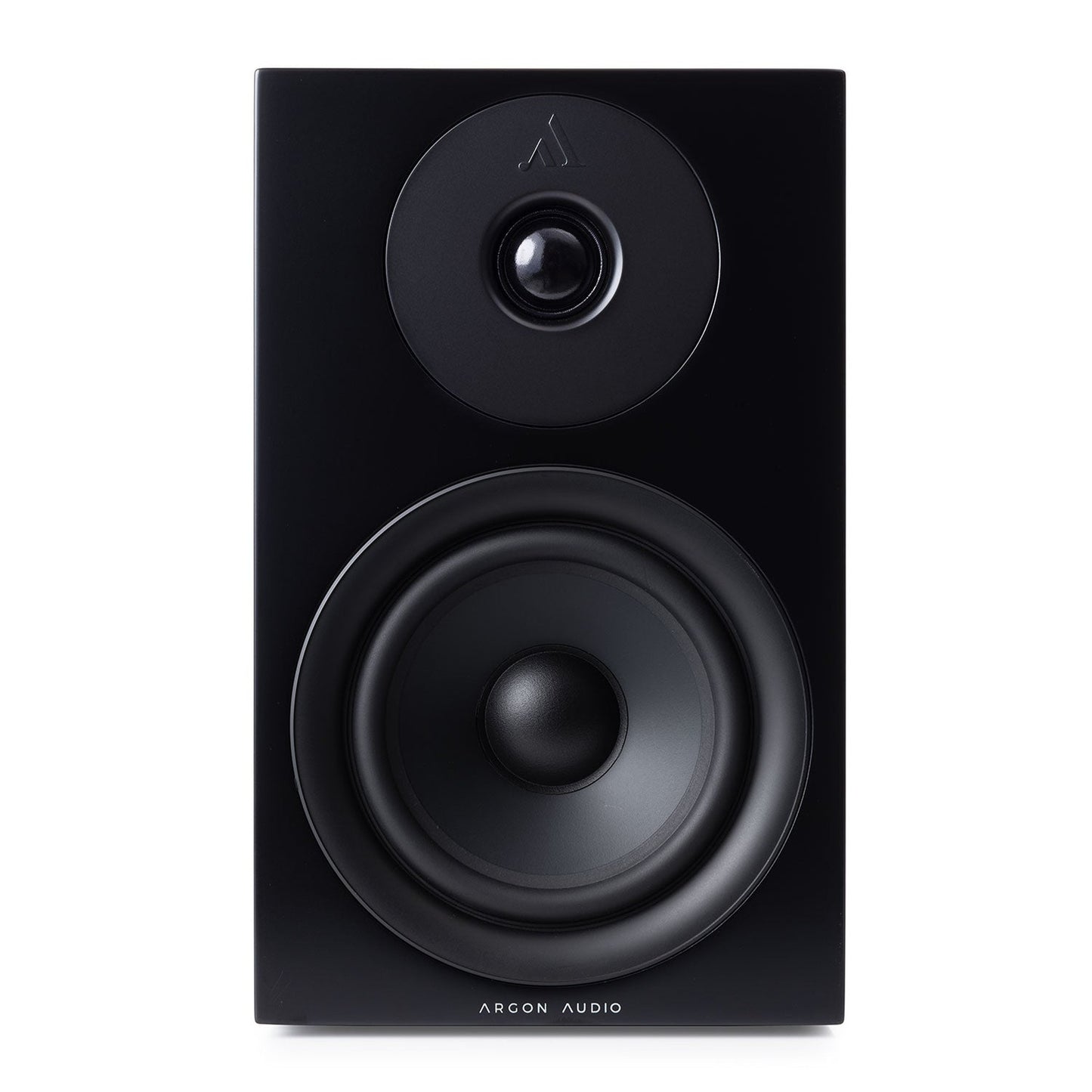 Argon Audio Forus 5 Regallautsprecher Frontansicht ohne Frontabdeckung mit Hochtöner und Tieftöner