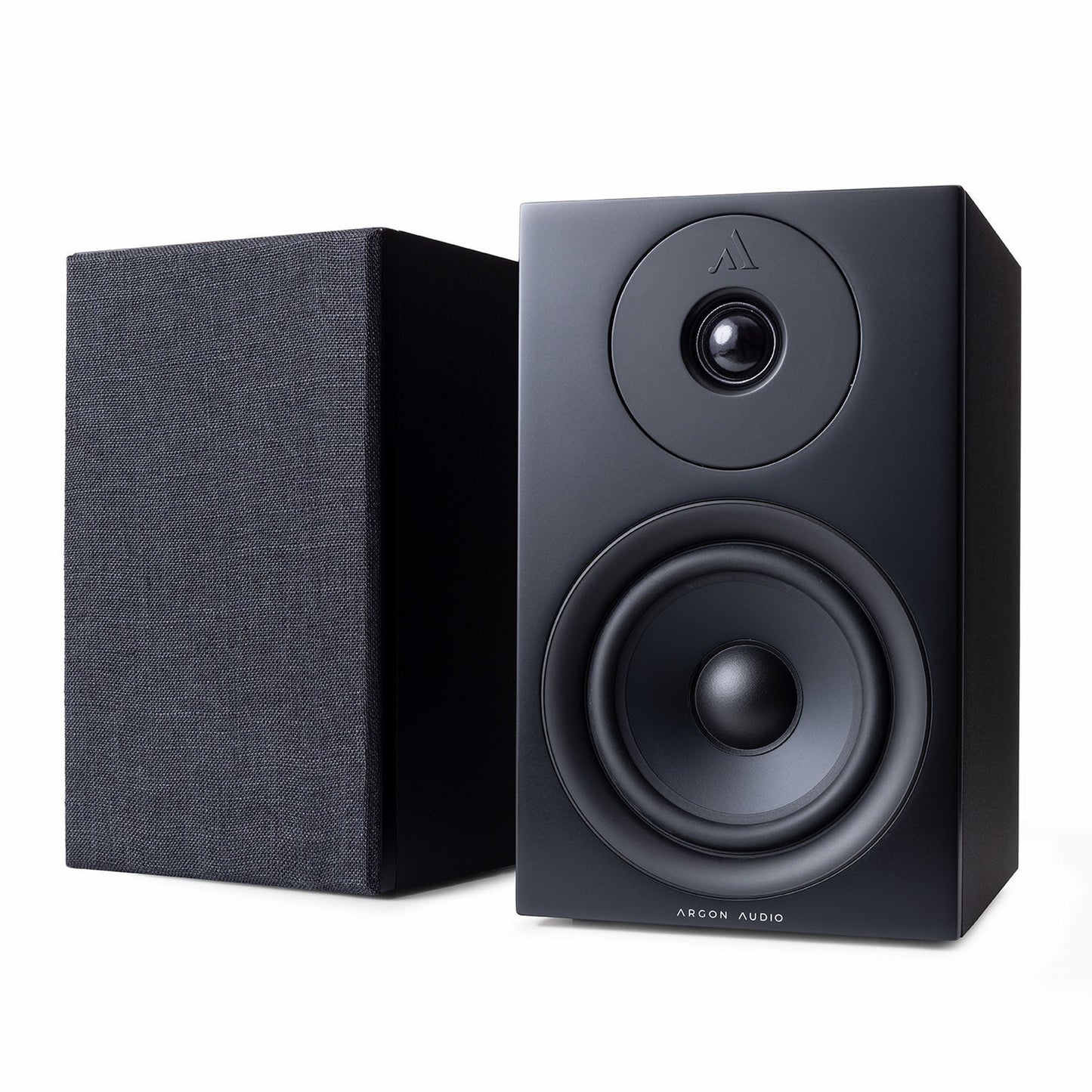 Argon Audio Forus 5 Regallautsprecher schwarz Stereopaar mit und ohne Frontabdeckung
