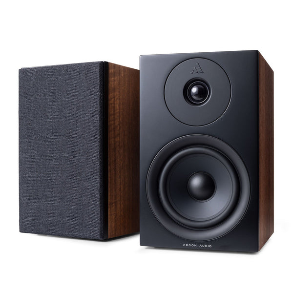 Argon Audio Forus 5 Regallautsprecher Walnuss Stereopaar mit und ohne Frontabdeckung