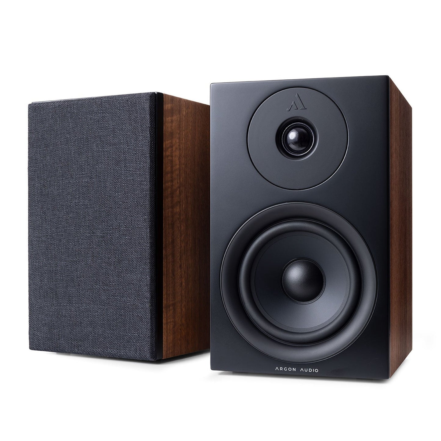 Argon Audio Forus 5 Regallautsprecher Walnuss Stereopaar mit und ohne Frontabdeckung