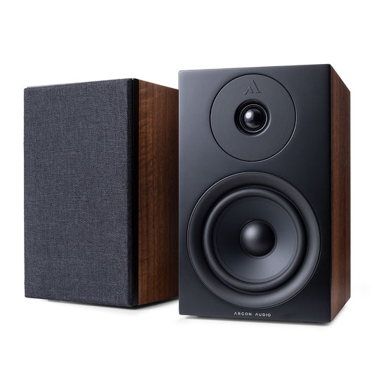 Argon Audio Forus 5 Regallautsprecher Walnuss Stereopaar mit und ohne Frontabdeckung