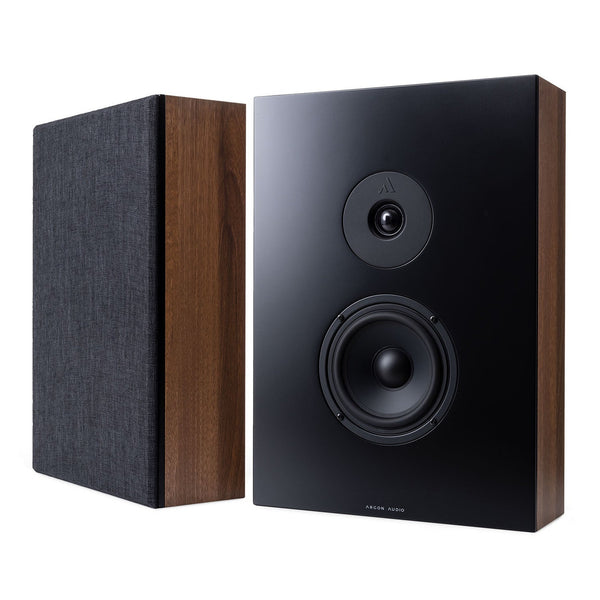Argon Audio Forus 5 Wall Wandlautsprecher Walnuss Stereopaar mit und ohne Frontabdeckung
