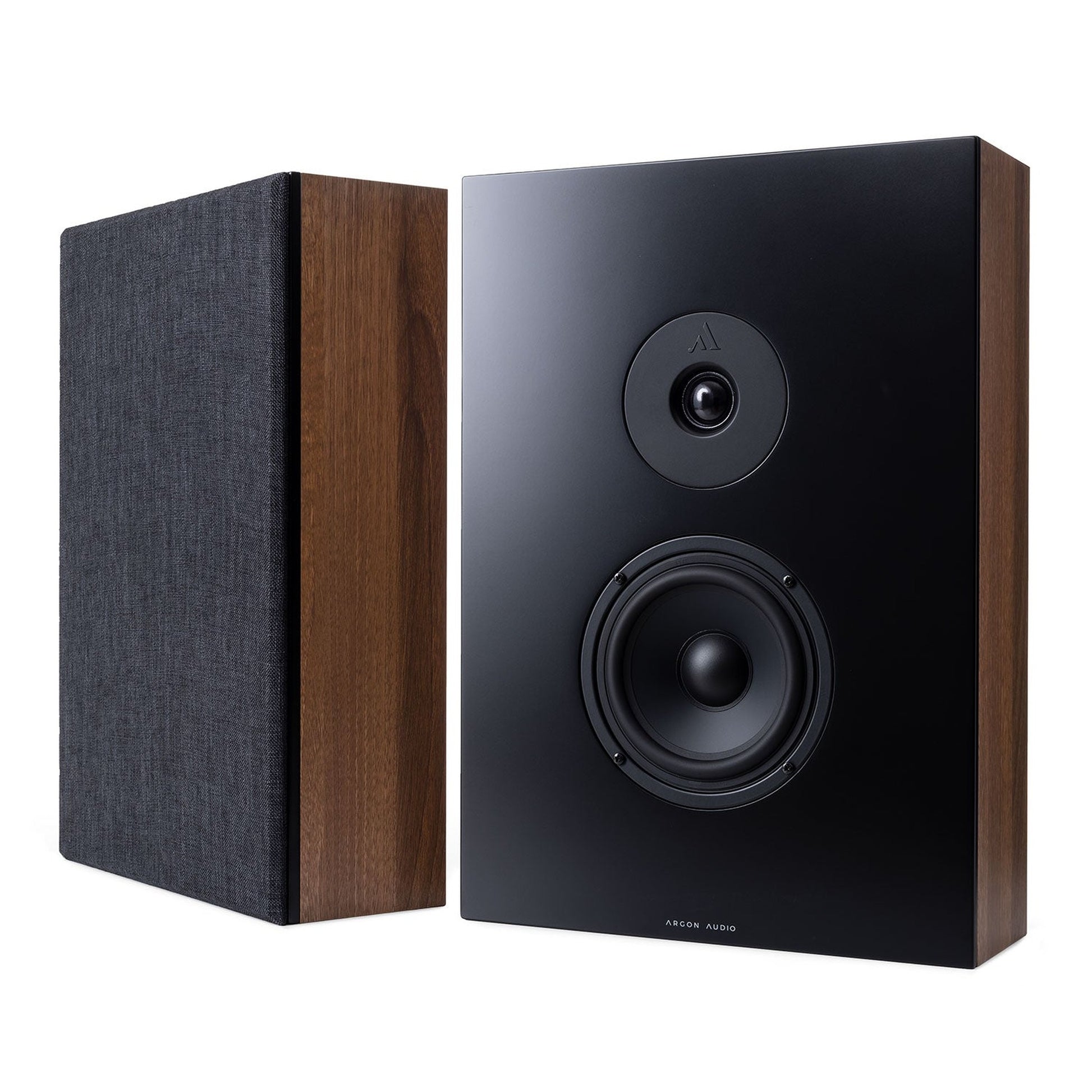Argon Audio Forus 5 Wall Wandlautsprecher Walnuss Stereopaar mit und ohne Frontabdeckung