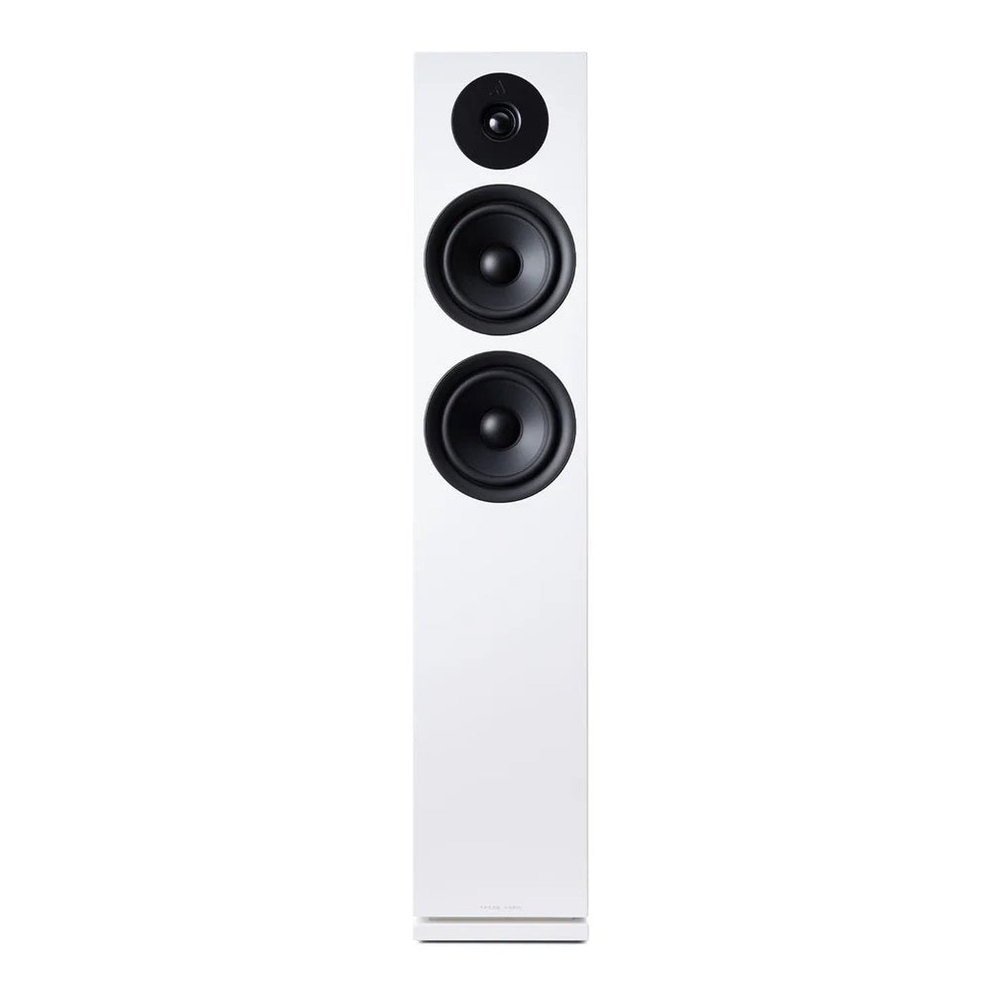 Argon Audio Forus 55 Standlautsprecher weiss Frontansicht ohne Frontabdeckung mit Hochtöner und zwei Tieftönern