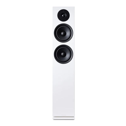 Argon Audio Forus 55 Standlautsprecher weiss Frontansicht ohne Frontabdeckung mit Hochtöner und zwei Tieftönern