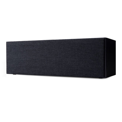 Argon Audio Forus Center-Lautsprecher schwarz Schrägansicht mit montierter Frontabdeckung