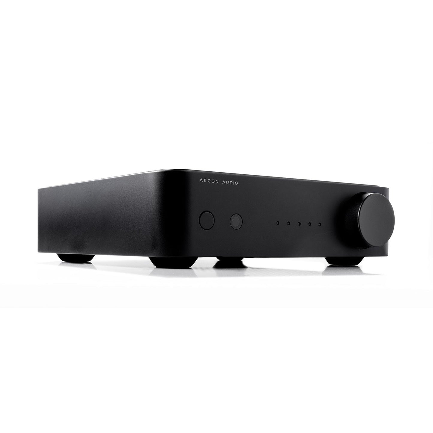 Argon Audio SA1 MK2 Vollverstärker schwarz Schrägansicht flach von vorn mit Gerätefüssen