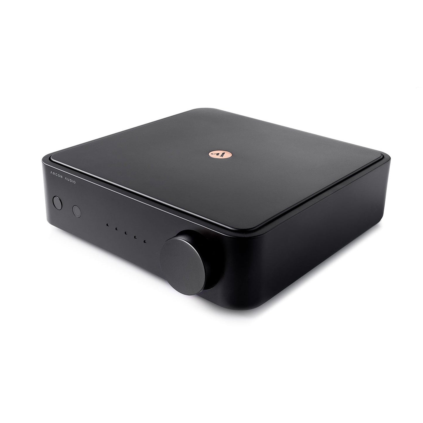 Argon Audio SA1 MK2 Vollverstärker schwarz Schrägansicht von oben mit Lautstärkeregler