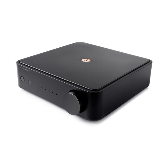 Argon Audio SA1 MK2 Vollverstärker schwarz Schrägansicht von oben mit Lautstärkeregler