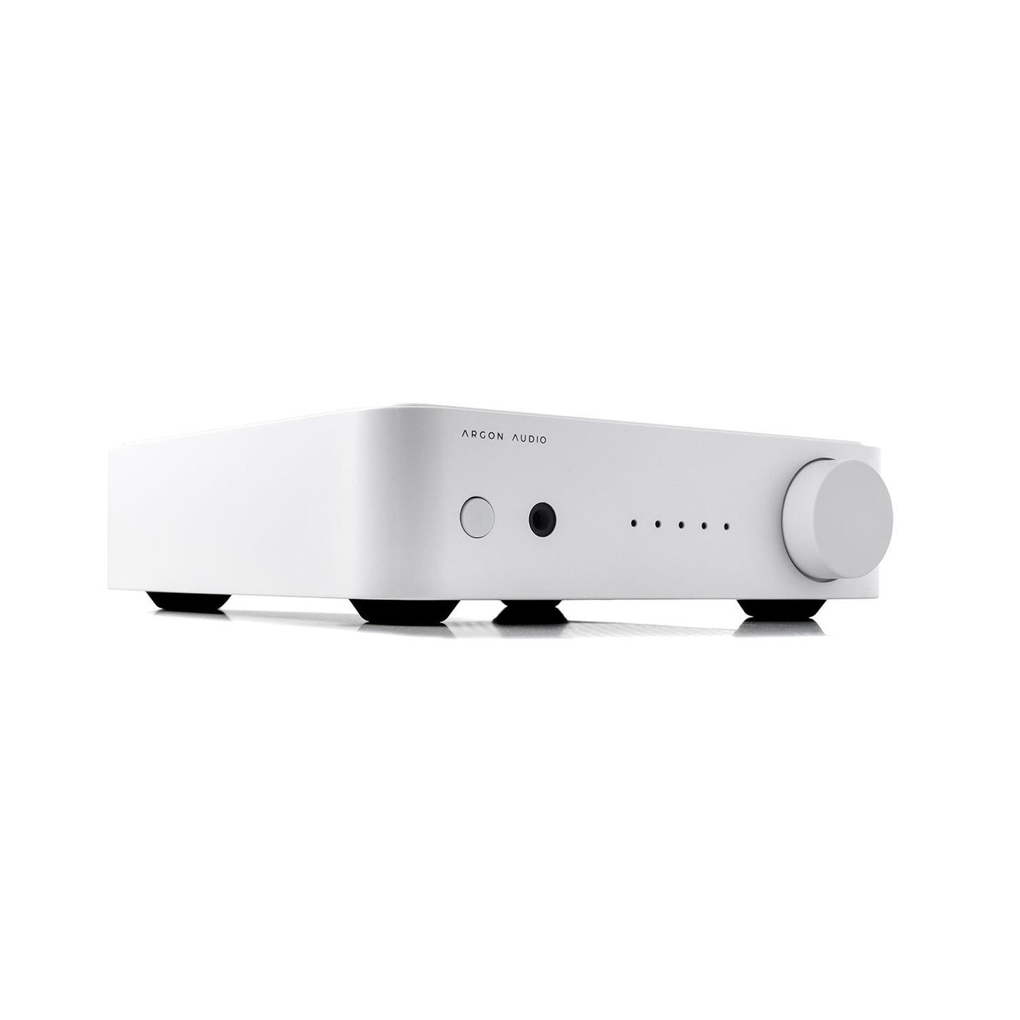 Argon Audio SA1 MK2 Vollverstärker weiss Schrägansicht flach von vorn mit Gerätefüssen