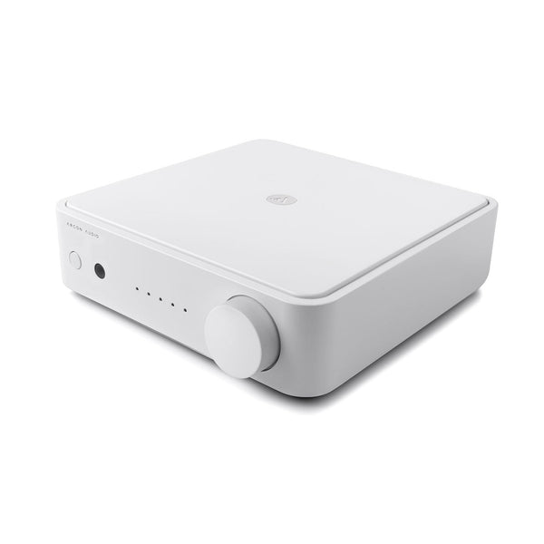 Argon Audio SA1 MK2 Vollverstärker weiss Schrägansicht von oben mit Lautstärkeregler