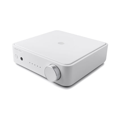 Argon Audio SA2 Streaming-Verstärker weiss Schrägansicht von oben mit Lautstärkeregler