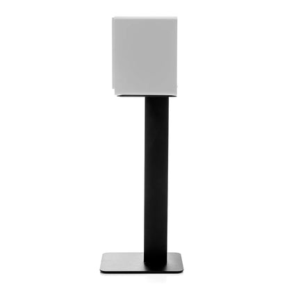 Argon Audio Stativ 62 Lautsprecherständer Frontansicht mit aufgesetztem Regallautsprecher und breiter Säule