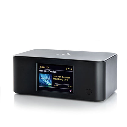 Argon Audio Stream 2 MK3 Netzwerk-Streamer schwarz Schrägansicht mit Farbdisplay und Spotify-Wiedergabe
