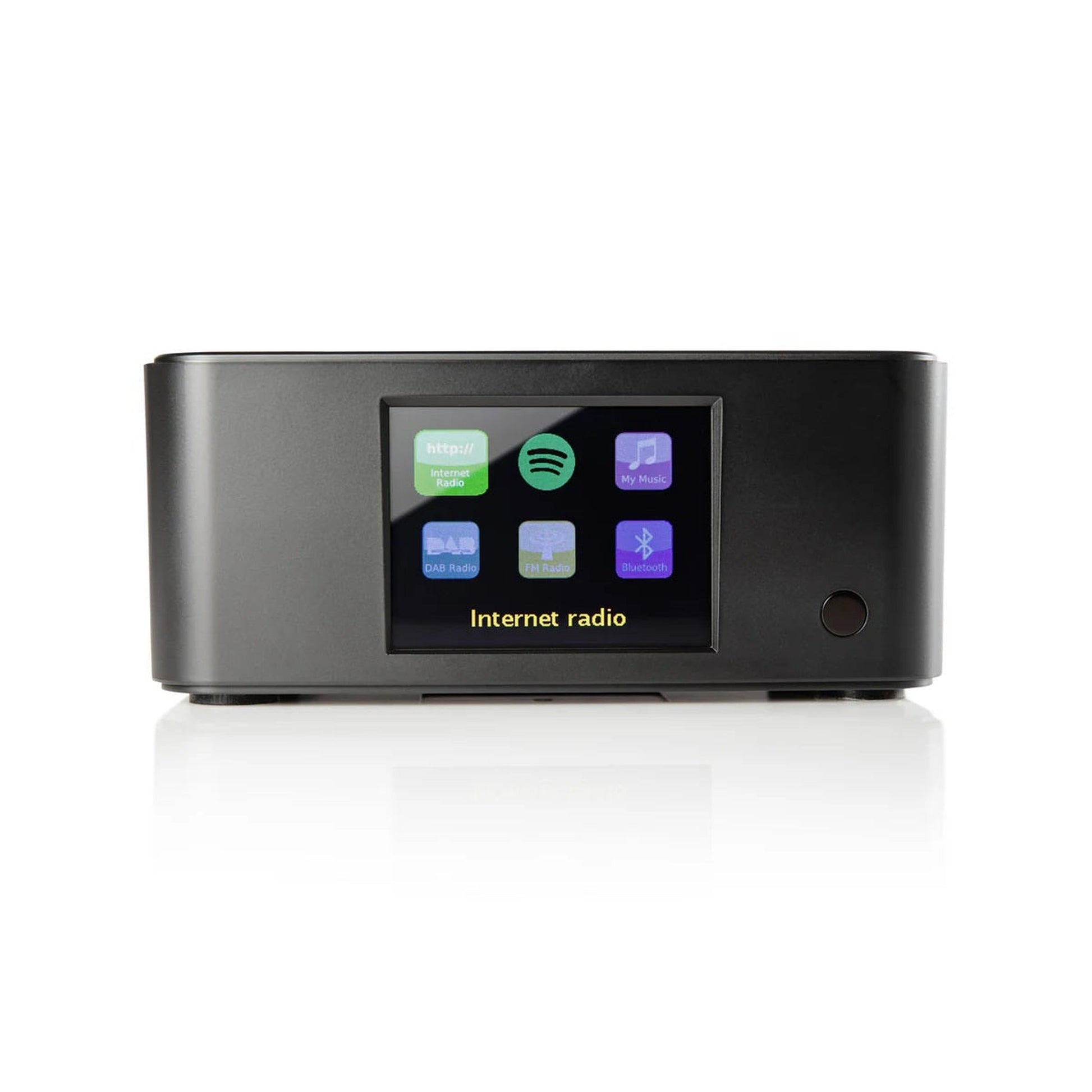 Argon Audio Stream 3 MK2 Netzwerk-Streamer schwarz Frontansicht mit Farbdisplay und Quellenauswahl