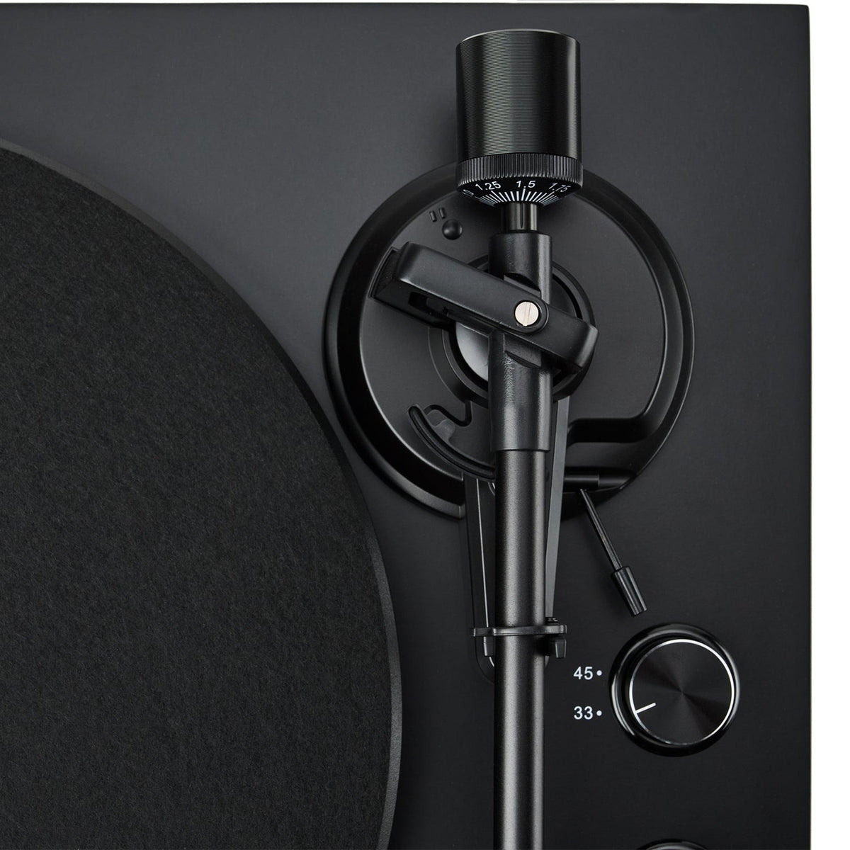 Argon Audio TT-MK2 Plattenspieler Schwarz Tonarmlager Detailansicht
