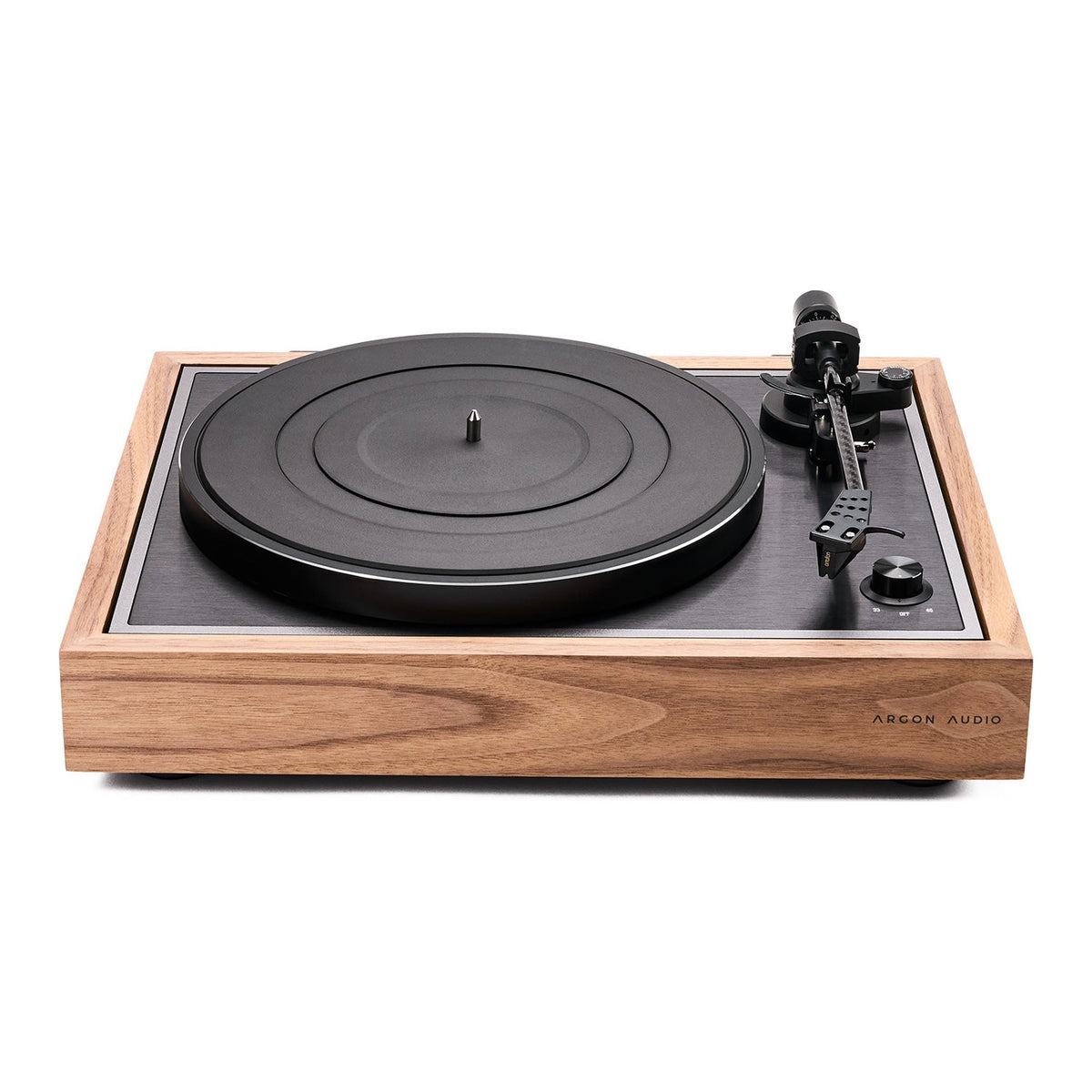 Argon Audio TT Signature Plattenspieler Nussbaum Schrägansicht