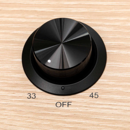 Argon Audio TT3 Plattenspieler Esche Drehzahlschalter Nahaufnahme Detailansicht
