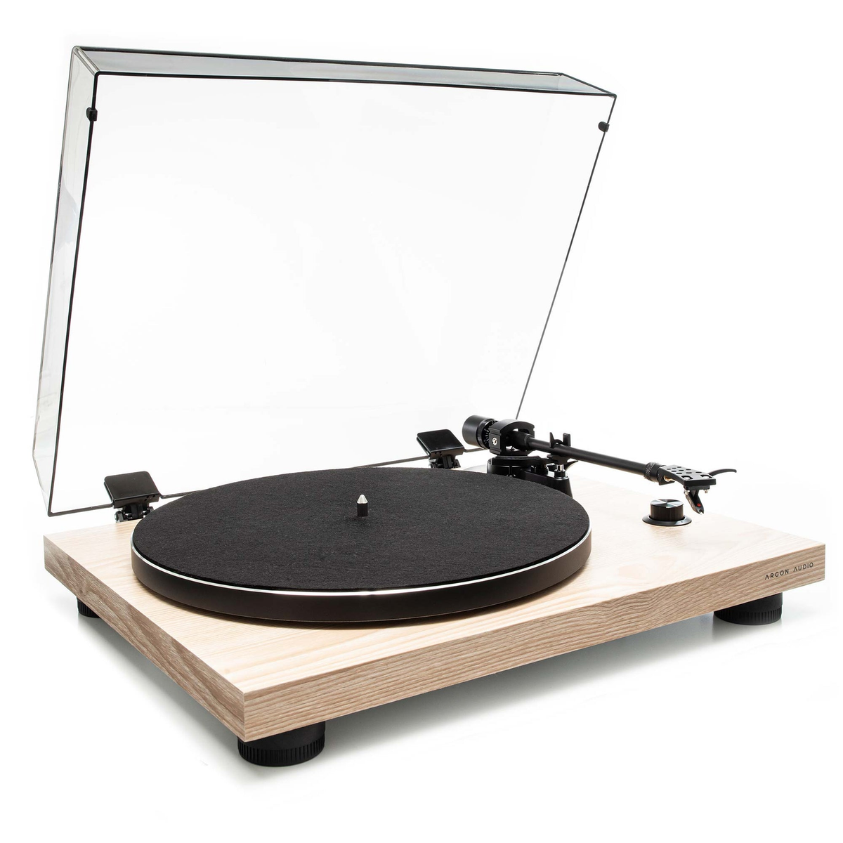 Argon Audio TT3 Plattenspieler in Esche, Frontansicht