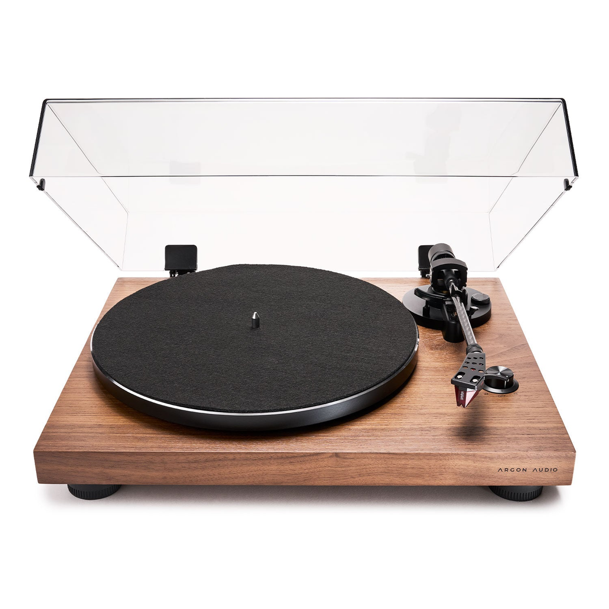 Argon Audio TT3 Plus Plattenspieler in Nussbaum, Frontansicht