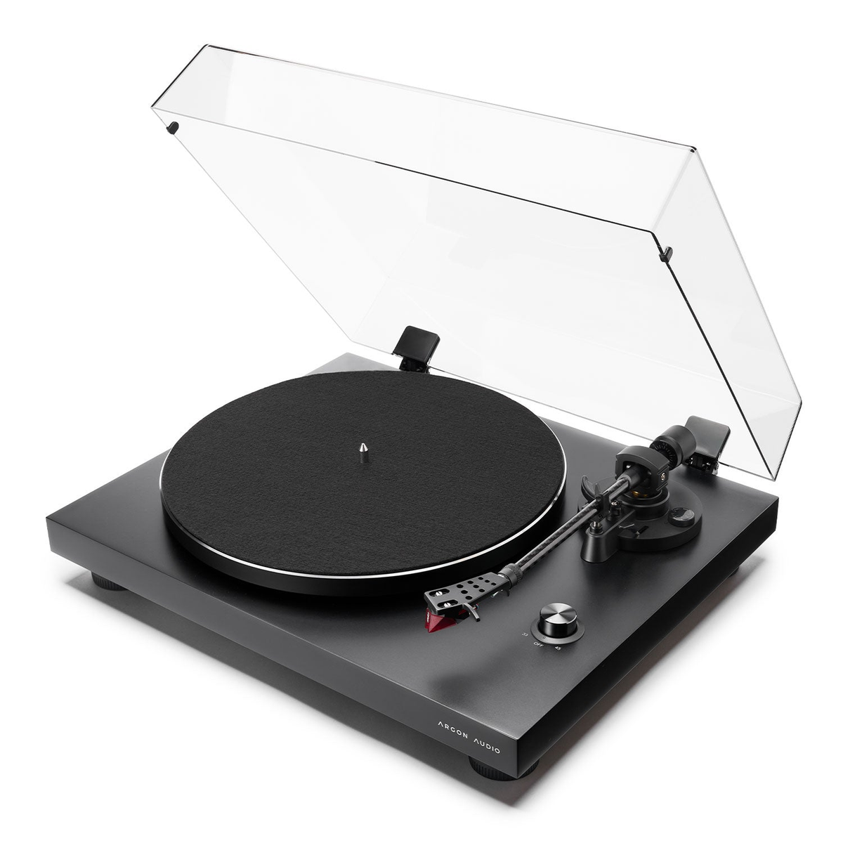 Argon Audio TT3 Plus Plattenspieler in Schwarz, Frontansicht