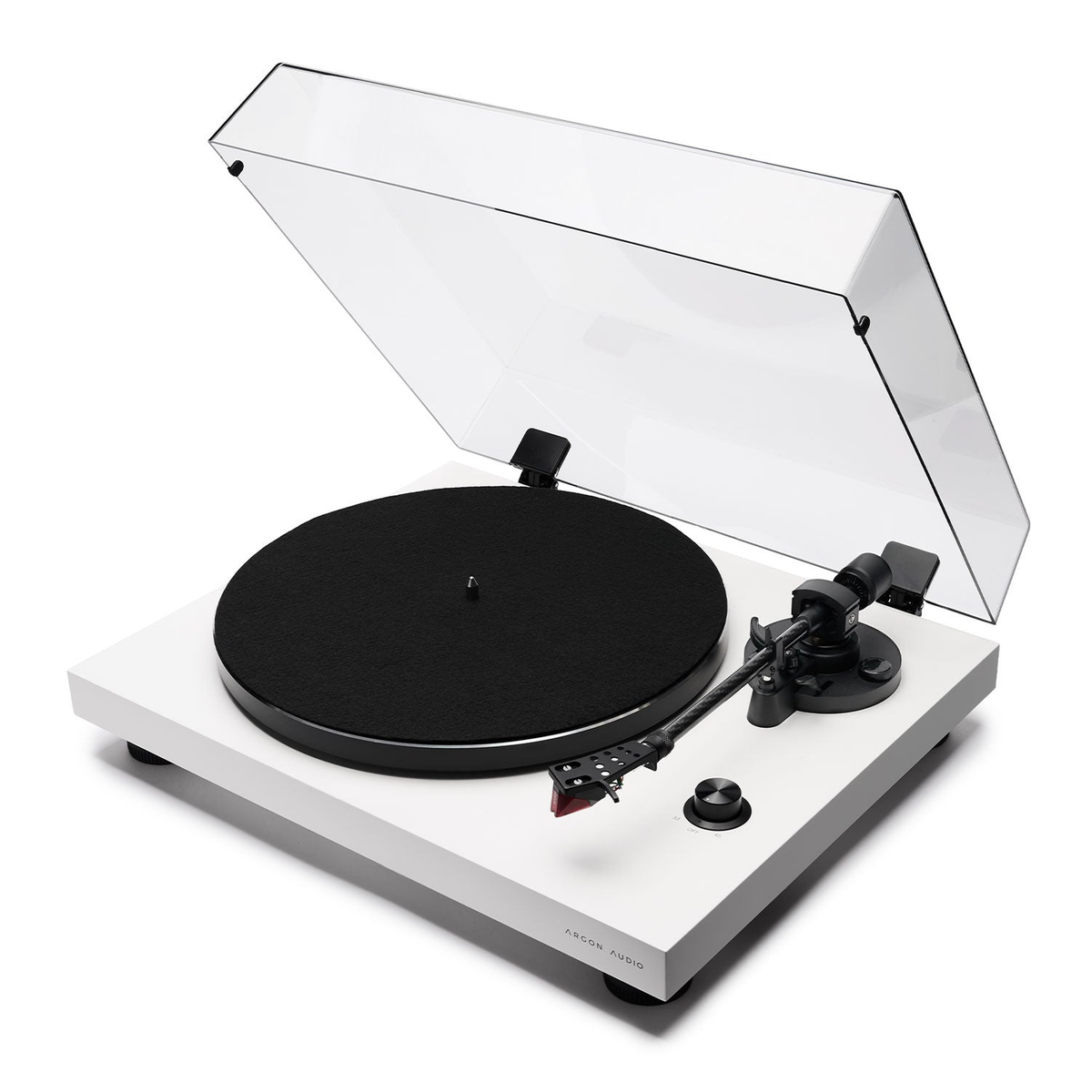 Argon Audio TT3 Plus Plattenspieler in Weiss, Frontansicht