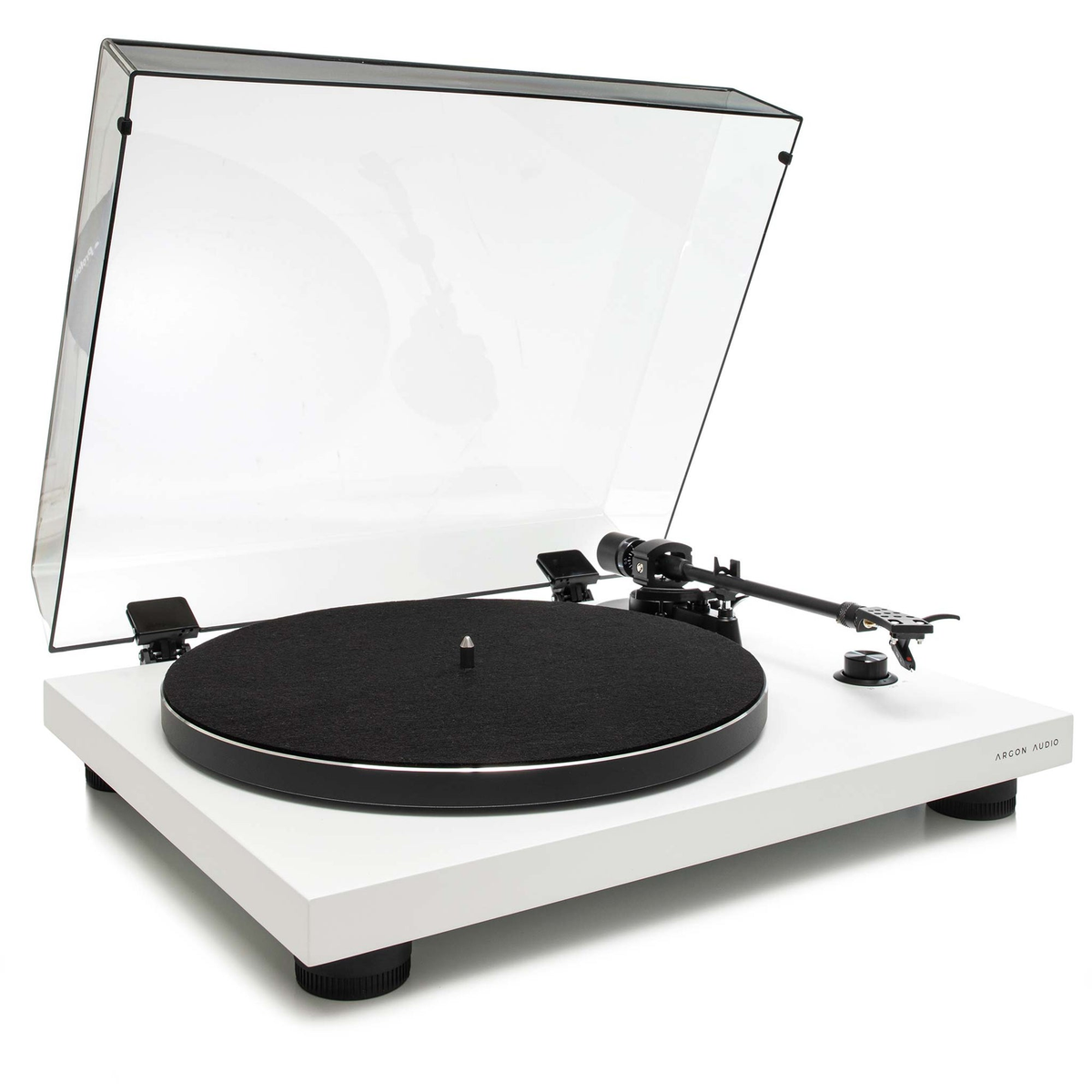 Argon Audio TT3 Plattenspieler in Weiss, Frontansicht