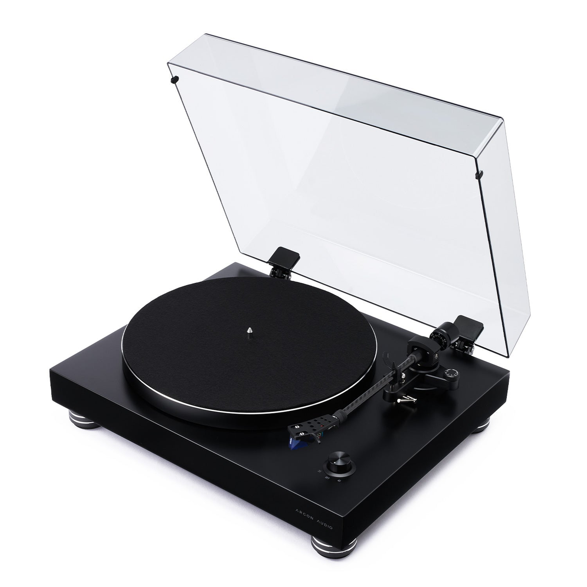 Argon Audio TT4 MK2 Plattenspieler in Schwarz, Frontansicht